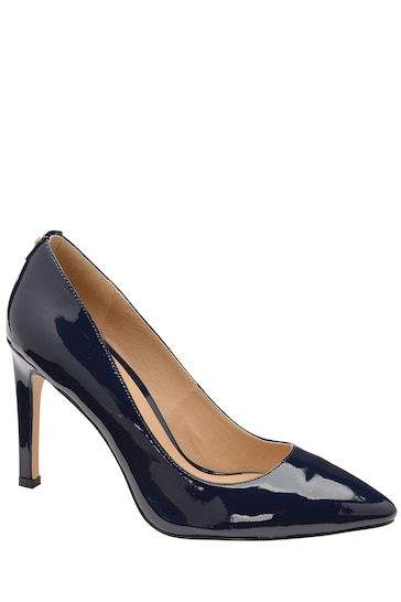 Ravel Blue Stiletto Heel Patent Court Shoes