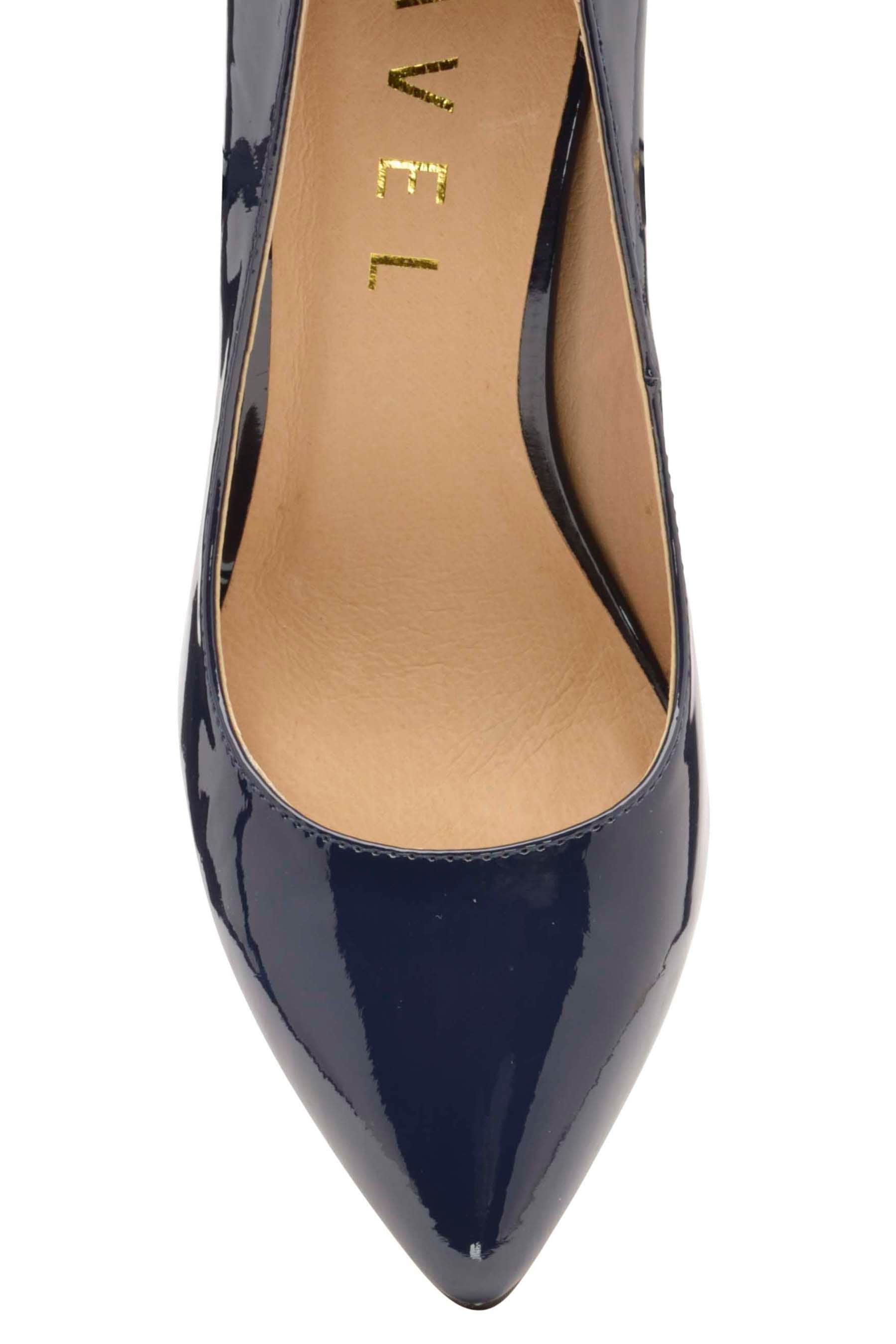 Blue patent court shoes sales