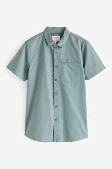 Mountain Warehouse Green Coconut Slub Texture 100% Cotton Mens Shirt