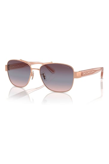COACH Pink Hc7161 Pilot Sunglasses