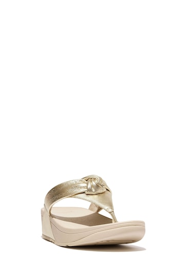 FitFlop Gold Lulu Padded Knot Toe Post Sandals