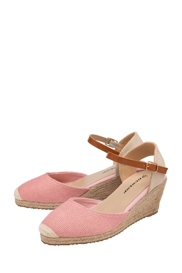 Dunlop Pink Wedges Espadrilles Sandals