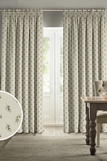 Sophie Allport Neutral Green Olive Made to Measure Curtains