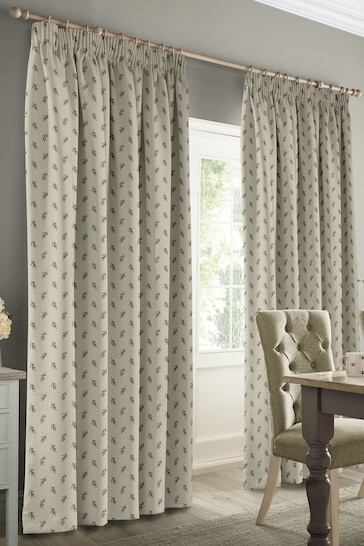 Sophie Allport Neutral Green Olive Made to Measure Curtains