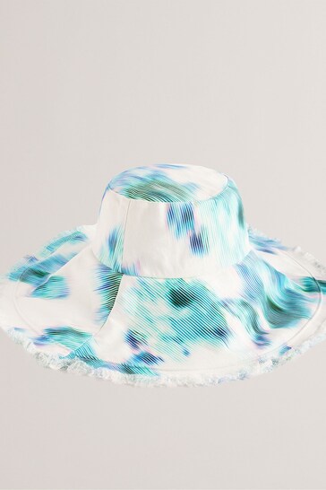 Ted Baker White Floral Printed Fiionn Beach Hat