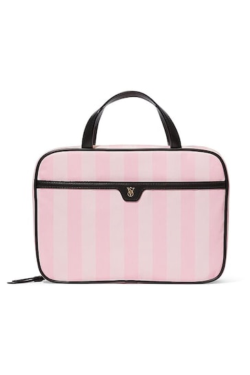 Victoria's Secret Iconic Stripe Pink Jetsetter Hanging Makeup Bag