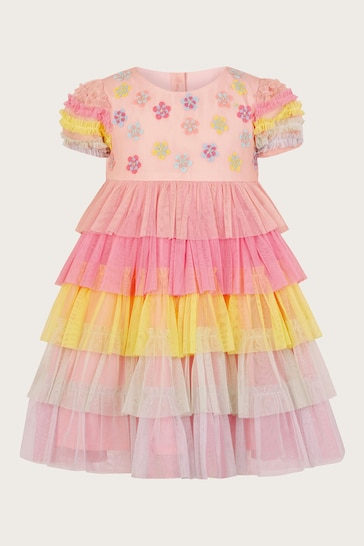 Monsoon Pink Baby Colourblock Dress