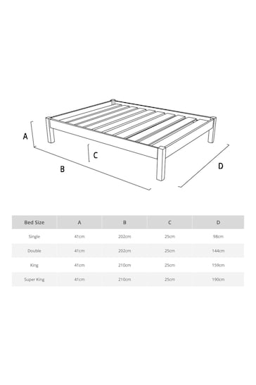 Get Laid Beds Honey Natural Platform No Headboard Solid Wood Bed
