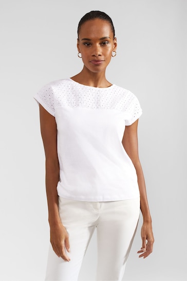 Hobbs Thea Broderie White Top