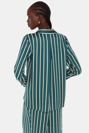 Whistles Petite Green/Multi Alex Stripe Shirt
