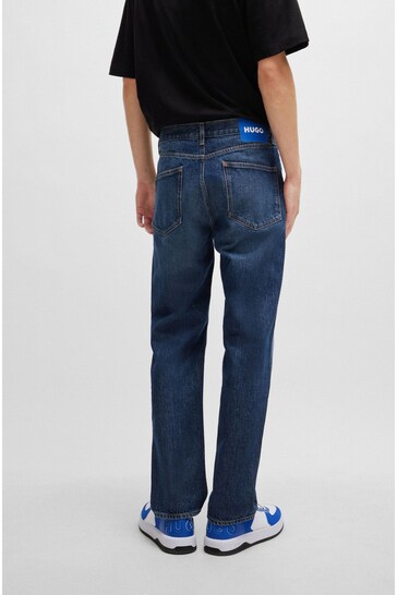 HUGO Blue Regular Fit Stonewash Denim Jeans