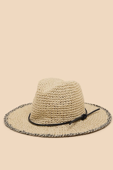 White Stuff Natural Summer Fedora Hat