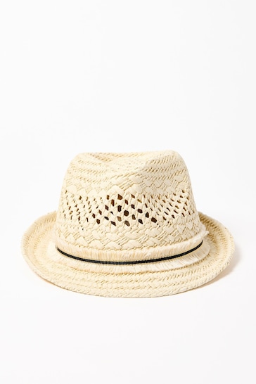 Oliver Bonas Natural Straw Trilby Hat