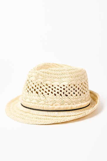 Oliver Bonas Natural Straw Trilby Hat