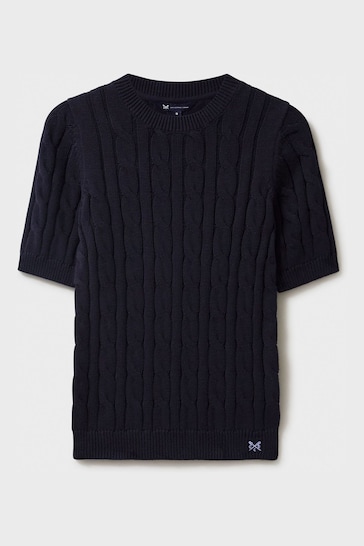 Crew Clothing Short Sleeve Cable Knit Jumper