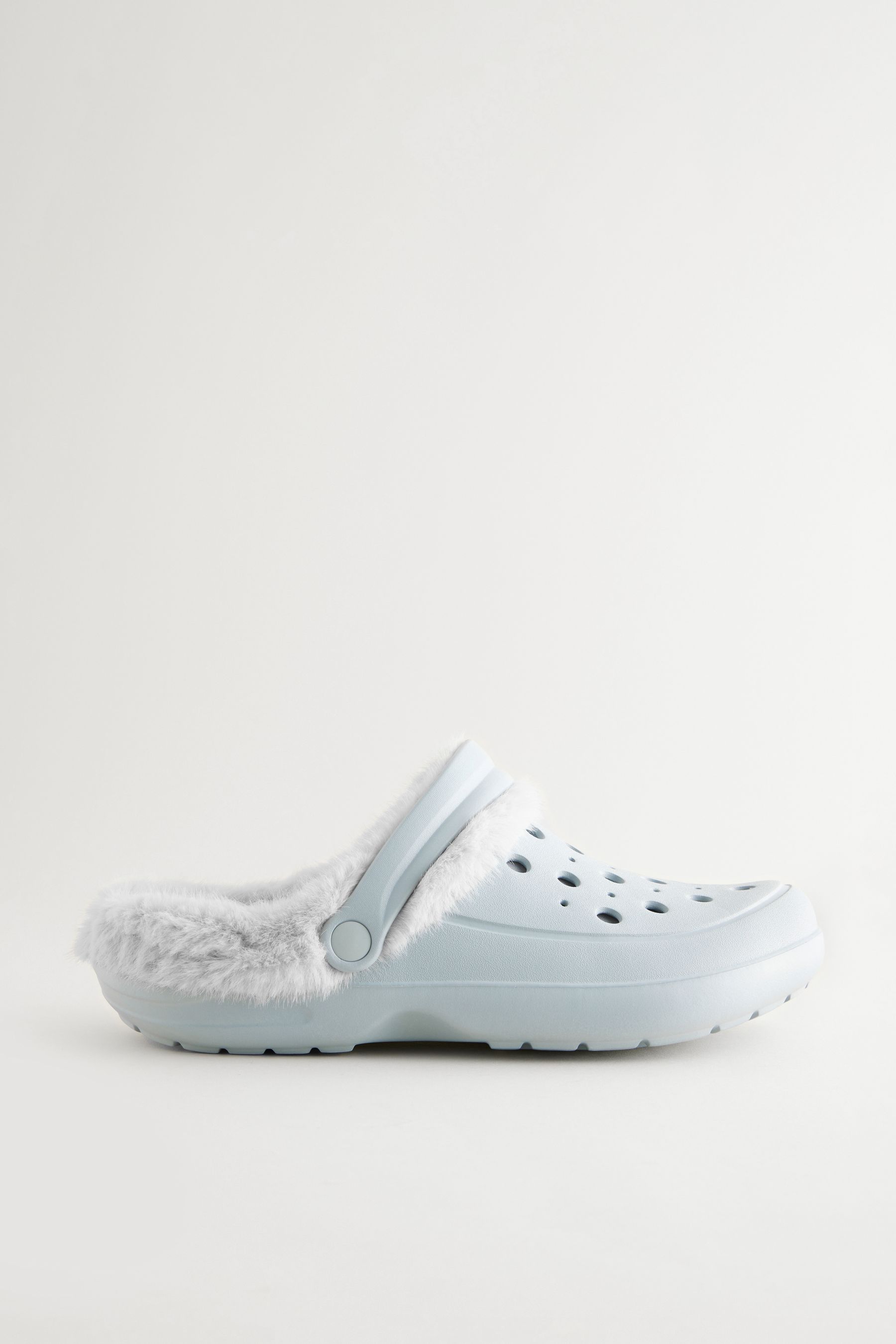 Buy Blue Womens Faux Fur Lined Clog Slippers from the Next UK online shop
