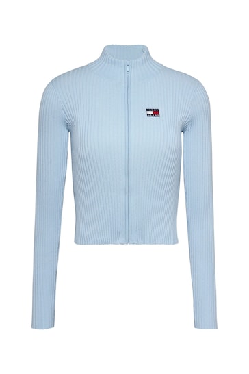 Tommy Jeans Blue Badge Zip Through Cardigan