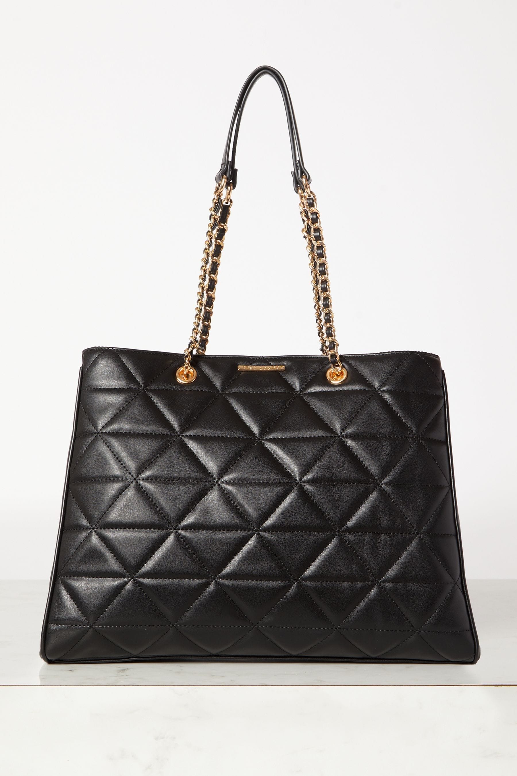 Black handbag with chain clearance