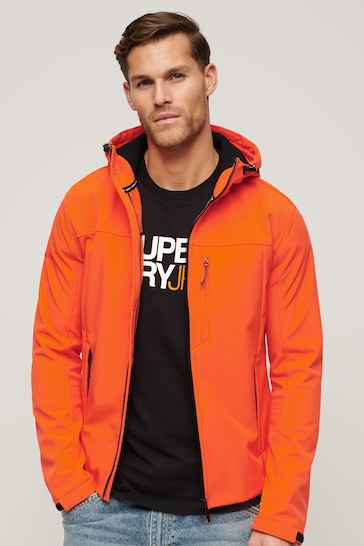 Superdry Orange Hooded Soft Shell Trekker Jacket