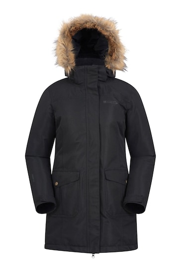 Mountain Warehouse Black Tarka Waterproof Long Padded Jacket