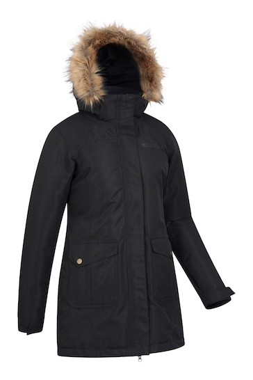 Mountain Warehouse Black Tarka Waterproof Long Padded Jacket