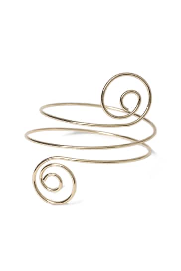 Aela Gold Tone Swirl Arm Cuff Bracelet