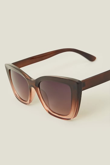 Accessorize Ombre Crystal Cateye Brown Sunglasses