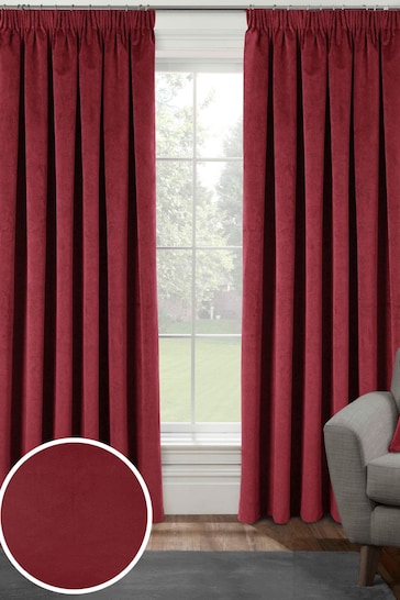 Enhanced Living Red Thermal Blackout Oxford Readymade Curtains