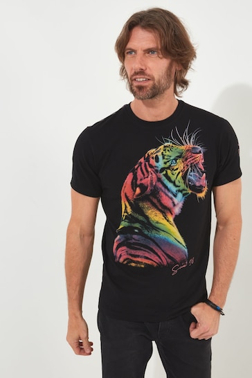 Joe Browns Black Neon Tiger Graphic T-Shirt