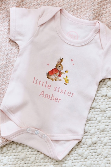 Personalised Pink Flopsy Bunny Sleepsuit by My 1st Years