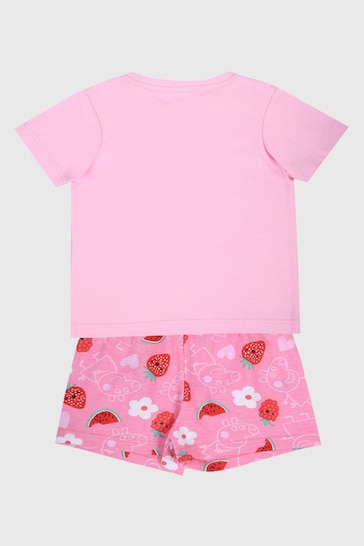 Brand Threads Pink Peppa Pig Girls Short Pyjama Set
