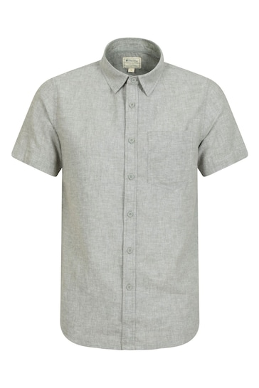 Mountain Warehouse Green Mens Lowe Cotton Linen Blend Shirt