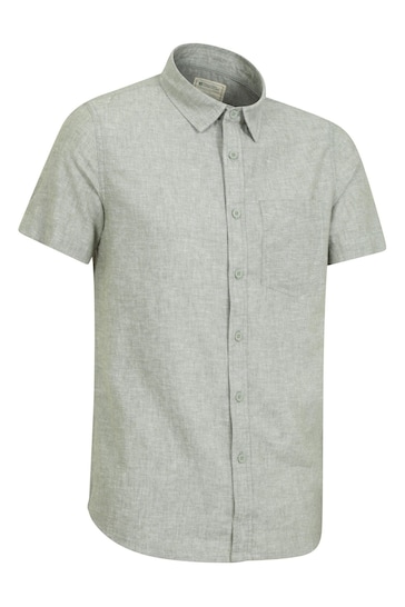 Mountain Warehouse Green Mens Lowe Cotton Linen Blend Shirt