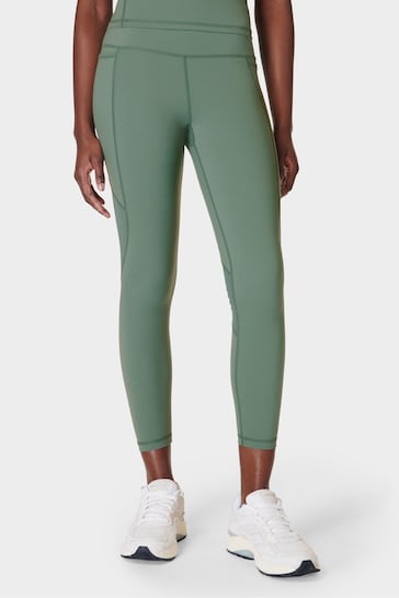 Sweaty Betty Cool Forest Green 7/8 Length Aerial Core Workout Leggings
