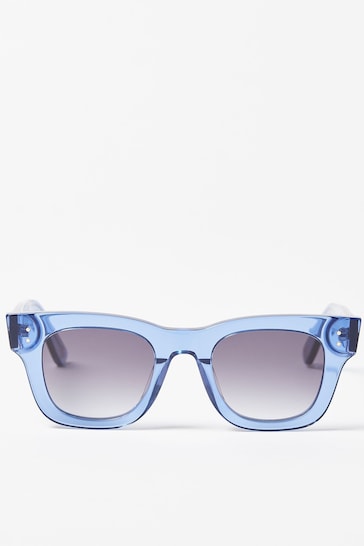 Oliver Bonas Cobalt Blue Square Acetate Sunglasses