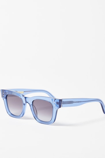 Oliver Bonas Cobalt Blue Square Acetate Sunglasses