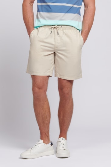 U.S. Polo Assn. Mens Linen Blend Deck Natural Shorts