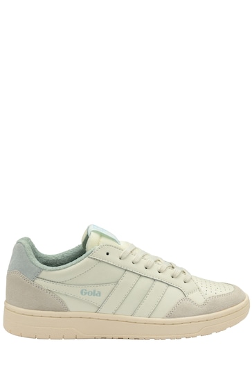 Gola White Ladies Eagle Leather Lace-Up Trainers