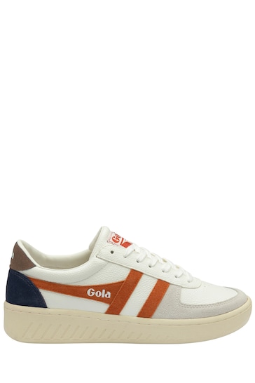 Gola White Mens Grandslam Trident PU Lace-Up Trainers