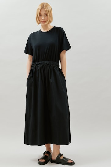 Albaray Woven Mix T-Shirt Black Dress