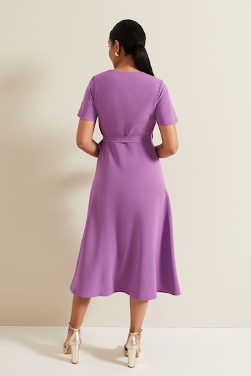 Phase Eight Petite Purple Julissa Frill Wrap Dress
