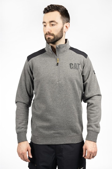 Caterpillar Grey Essential 1/4 Zip Sweatshirt
