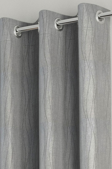 Enhanced Living Silver Thermal Room Darkening Goodwood Readymade Curtains