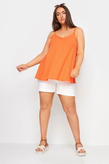 Yours Curve Orange Ribbed Cami