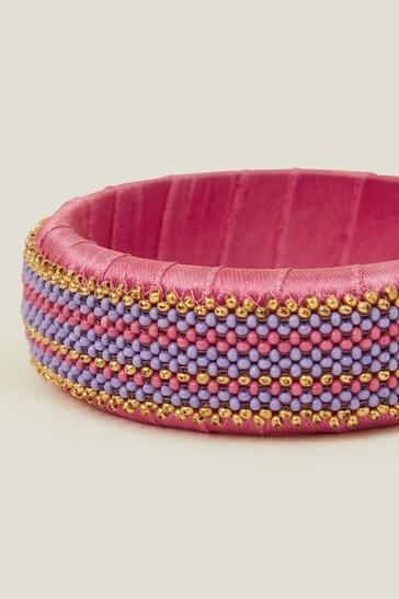 Accessorize Pink Beaded Bangle