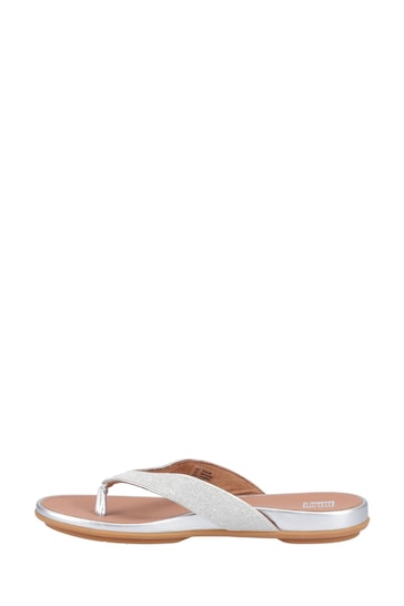 FitFlop Silver Gracie Shimmerlux Toe Post Sandals