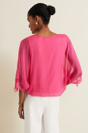 Phase Eight Pink Madison Silk Blouse