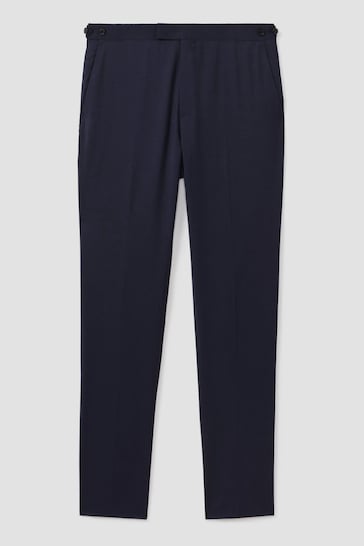 Reiss Bright Blue Destiny Wool Side Adjuster Trousers