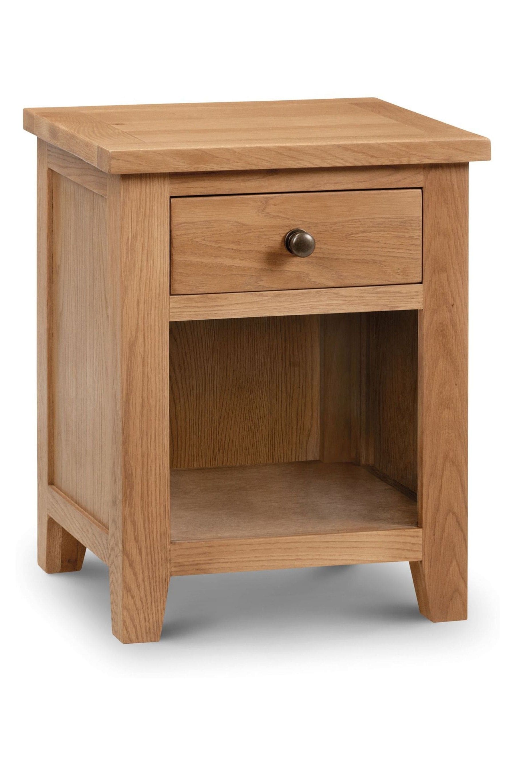 Buy Julian Bowen Brown Marlborough 1 Drawer Bedside Table from the