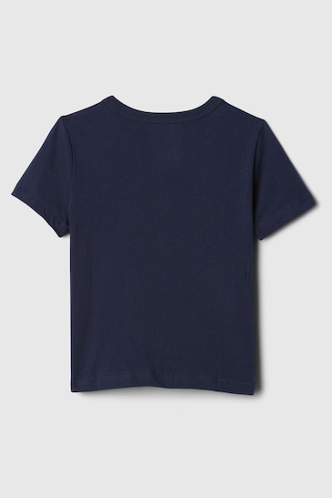 Gap Navy Blue Space Graphic Logo Short Sleeve Crew Neck T-Shirt (Newborn-5yrs)